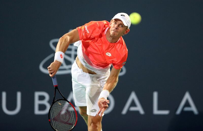 South Africa's Kevin Anderson returns to the capital a year after beating Roberto Bautista Agut 6-4, 7-6 in the 2017 summit clash. Suhaib Salem / Reuters