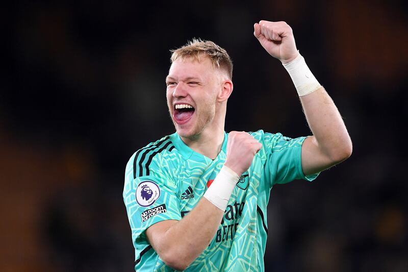 ARSENAL PLAYER RATINGS: Aaron Ramsdale – 8. Showed bravery to throw himself at the feet of Traore and received a sore one for his troubles. Scooped Podence’s powerful effort over the bar as Wolves rallied. Good reactions from the Arsenal ‘keeper to preserve his clean sheet. Getty