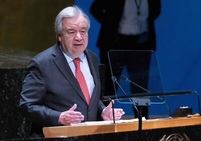 UN Secretary General Antonio Guterres addressed the General Assembly on Wednesday. AFP