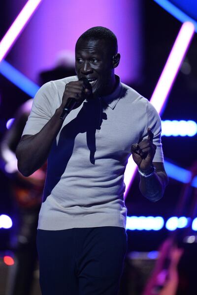 LONDON, ENGLAND - DECEMBER 13: Stormzy performs at the 2019 Global Citizen Prize at the Royal Albert Hall on December 13, 2019 in London, England. (Photo by Jeff Spicer/Getty Images for Global Citizen)