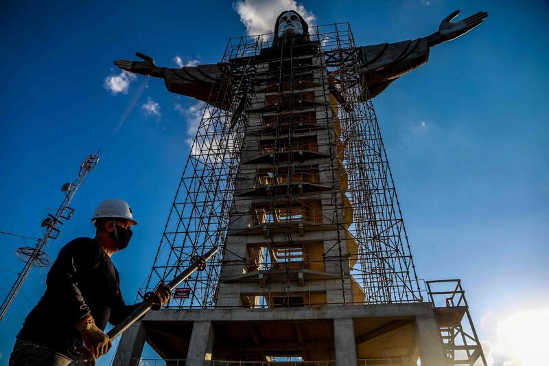 Construction on the Christ statue began in 2019 and is expected to be completed by the end of the year. AFP