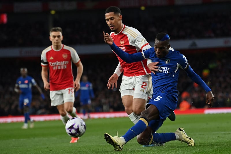 Left trailing in wake of Jackson in first half as Chelsea attacker’s surging run ended with defensive partner Gabriel hitting own woodwork. No problems in second half as Chelsea disappeared as attacking threat. AFP