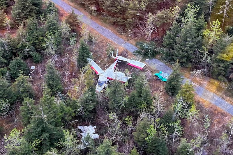 A Dehavilland DHC-3 fixed-wing single-engine plane crashed near Yakutat, Alaska.  All four people on board an plane were injured when it crashed while attempting to land at a rural Alaska airstrip.  AP Photo