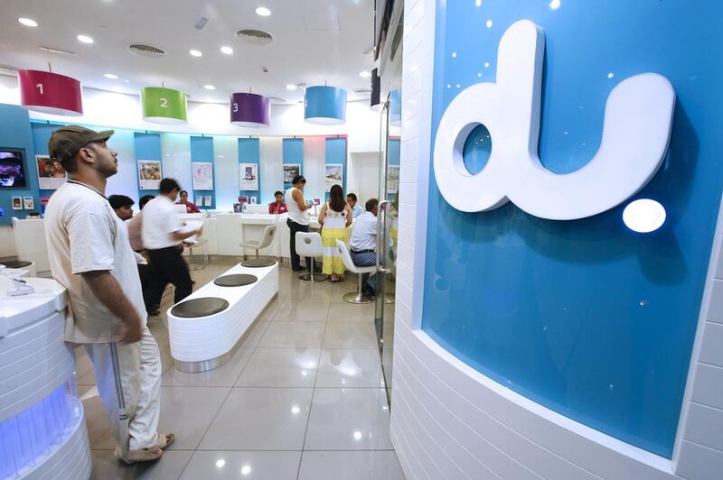 Du is expanding its retail network, including adding outlets in Abu Dhabi as it gears up to compete with Etisalat on home services. Sarah Dea / The National