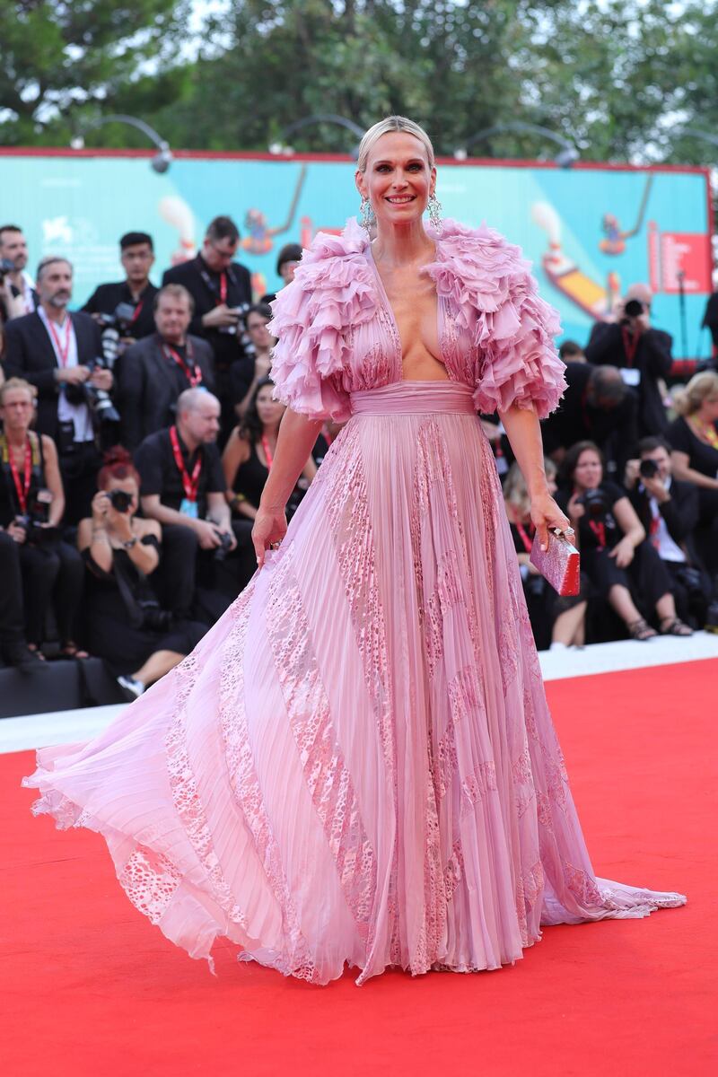 Molly Sims wears Zuhair Murad to the screening of 'Marriage Story' during the 76th Venice Film Festival on August 29, 2019. Getty Images