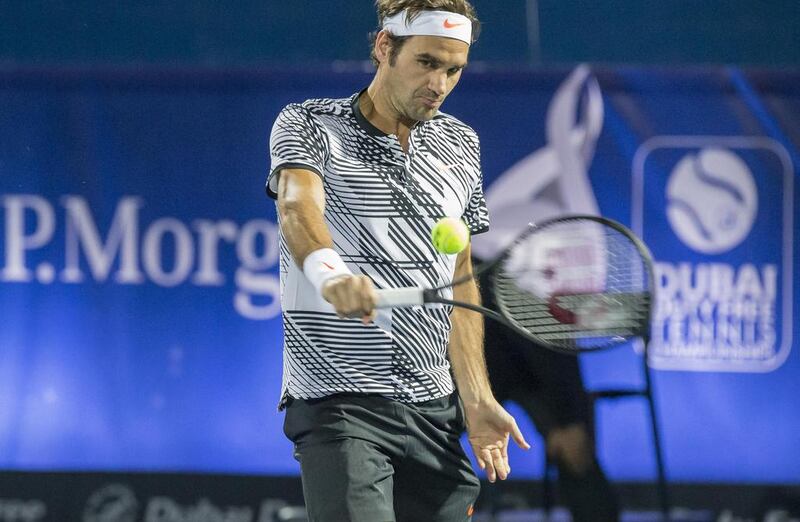 Roger Federer on his way to victory over Benoit Paire. Antonie Robertson / The National