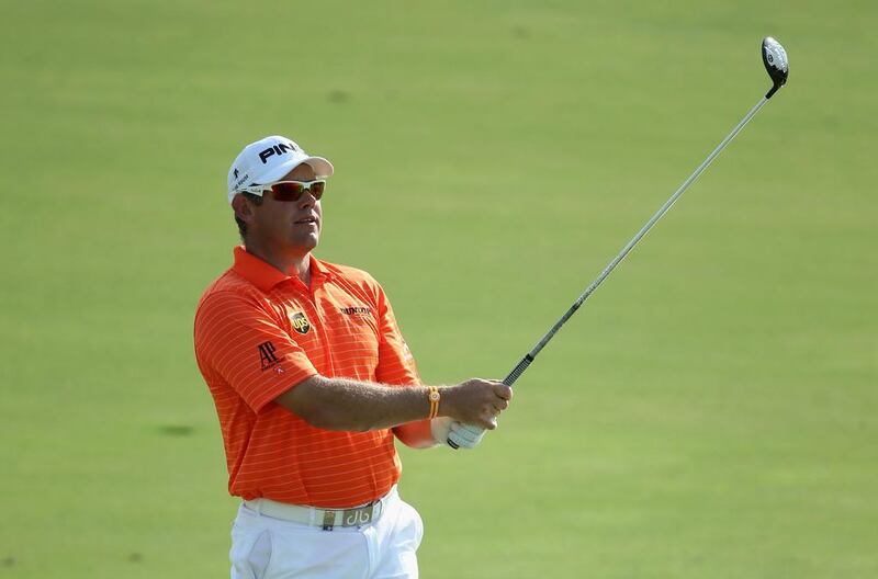 Lee Westwood of England flashed the form that at one time had him ranked No 1 in the world on Saturday in the third round of the DP World  Tour Championship at Dubai. Andrew Redington / Getty Images

