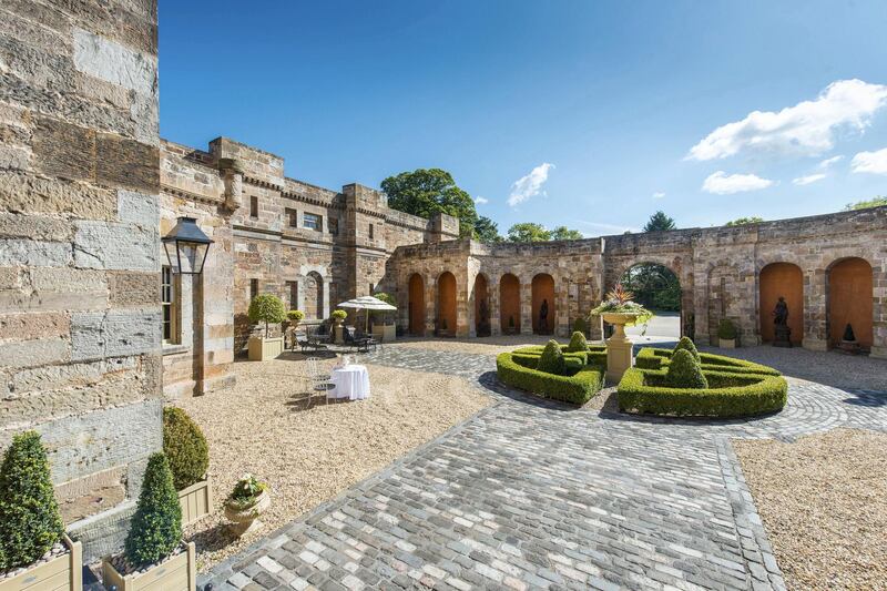 The parterre courtyard draws inspiration from the gardens of the French Renaissance.  Savills