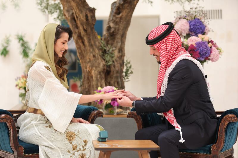 The Royal Hashemite Court has announced Crown Prince Hussein bin Abdullah's engagement to Rajwa Al Saif. All photos: Royal Hashemite Court