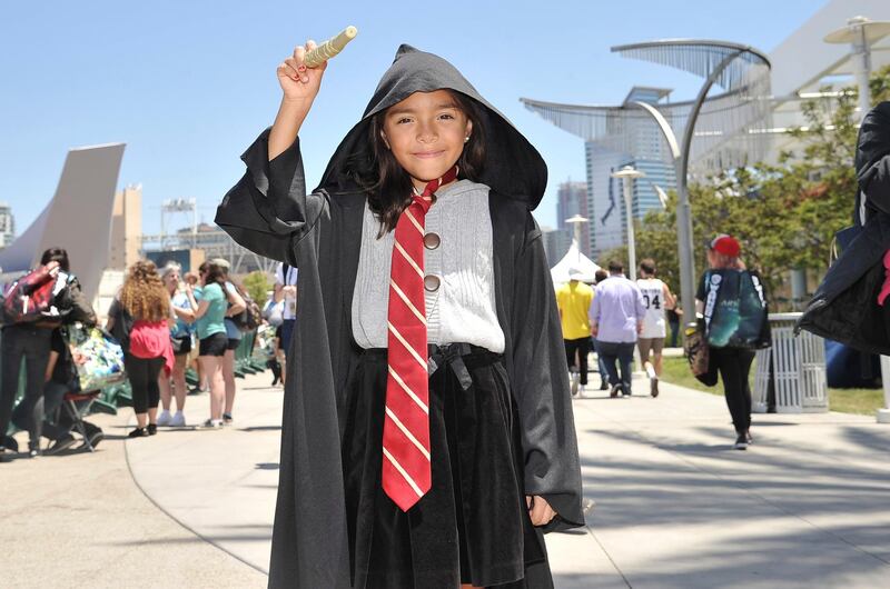 Fatima Varela, of Chula Vista California, is dressed as Hermione Granger. AP Photo