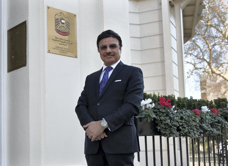 LONDON 22nd January 2019. UAE Ambassador Sulaiman Al Mazrouei at the UAE Embassy in London  Stephen Lock for the National 