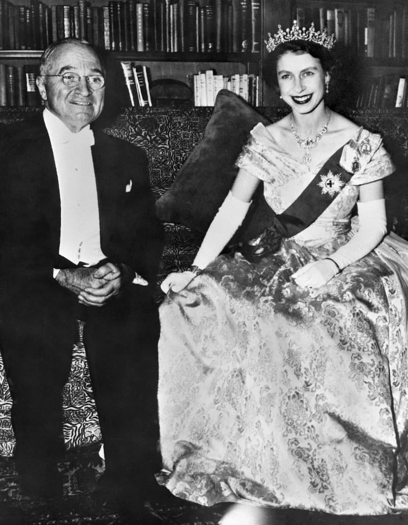 Princess Elizabeth poses with Harry Truman, the US president at the time, in October 1951 at the White House. AFP