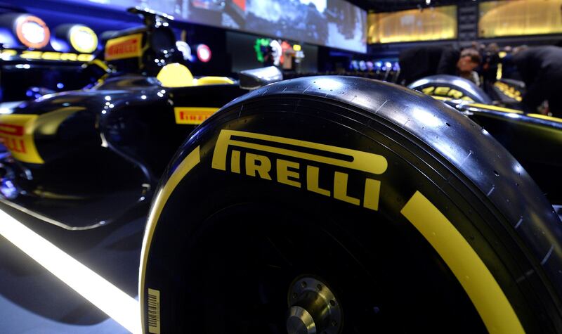 A Pirelli tyre is seen before a ceremony at the Milan Stock Exchange, in Milan, Italy, October 4, 2017. REUTERS/Massimo Pinca