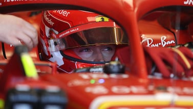 Ferrari's Monegasque driver Charles Leclerc leaves pit lane during the second practice session of the Formula One Australian Grand Prix at the Albert Park Circuit in Melbourne on March 22, 2024.  (Photo by Martin KEEP  /  AFP)  /  -- IMAGE RESTRICTED TO EDITORIAL USE - STRICTLY NO COMMERCIAL USE --