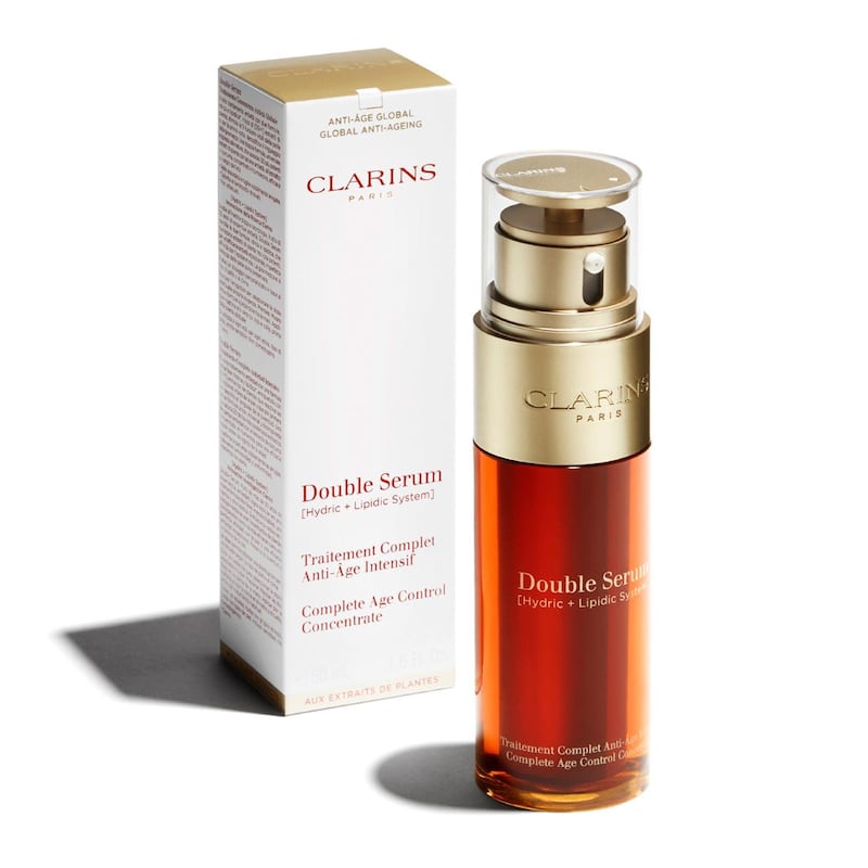 Niacinamide is a form of vitamin B3 that prevents water loss and is a good moisturiser. Seen here, Clarins Double Serum, Dh536, www.ae.clarins.com