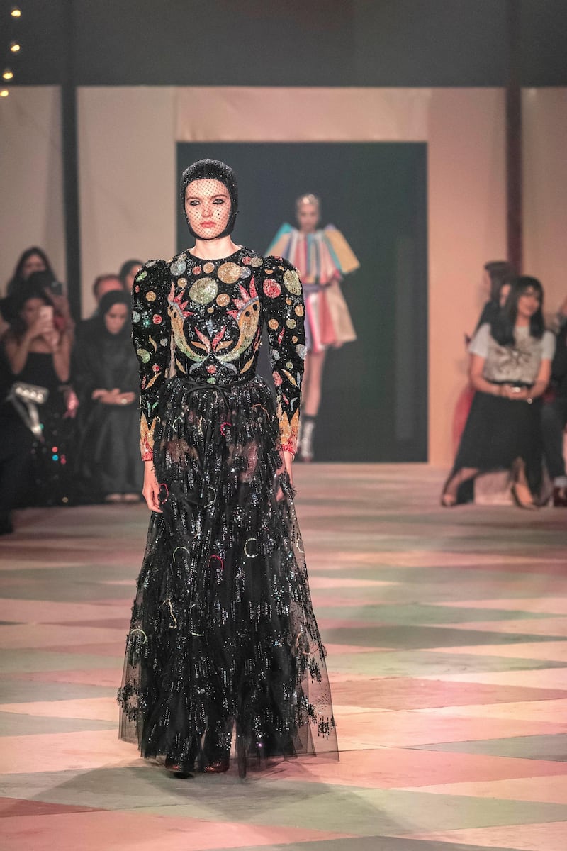 DUBAI, UNITED ARAB EMIRATES. 18 MARCH 2019. A look from Dior's spring 2019 haute couture collection, presented in Dubai. (Photo: Antonie Robertson/The National) Journalist: Salina Denman Section: Liefstyle.