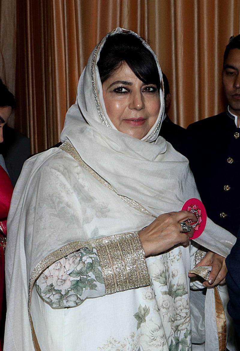 Indian politician Mehbooba Mufti. Photo: AFP