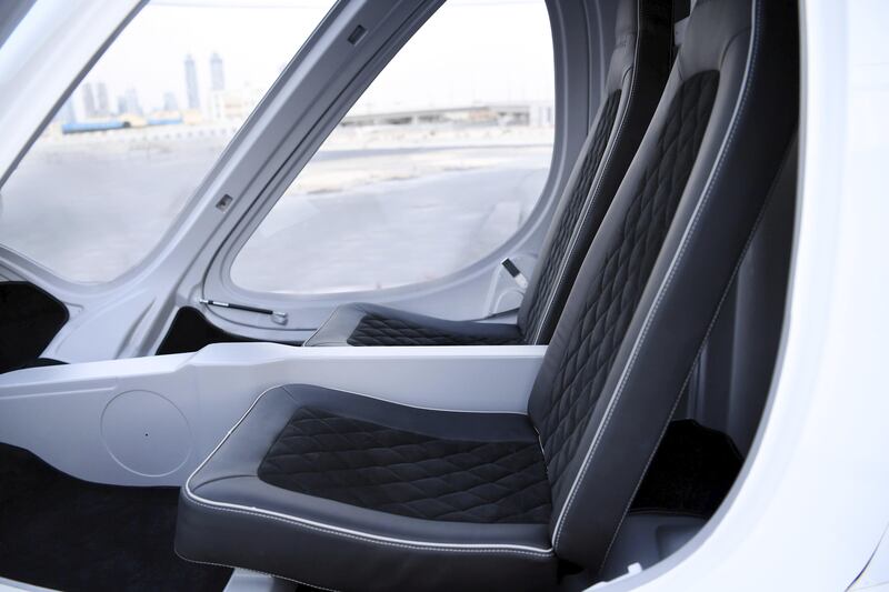 The Volocopter seats two passengers. Courtesy Dubai Media Office
