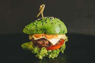 An avocado burger at Dubai's Avocadolicious. Courtesy Avocadolicious
