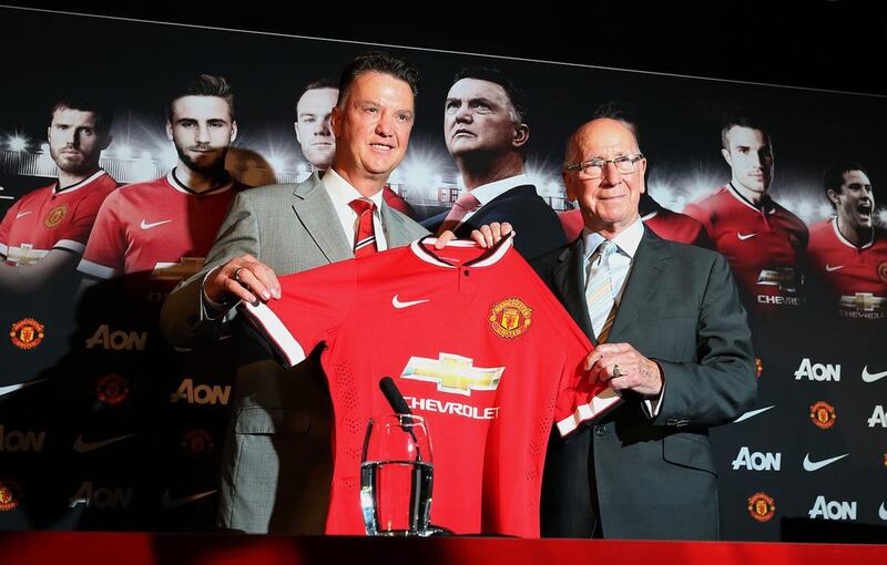 Manchester United's newly-appointed Dutch manager Louis van Gaal addresses a press conference at Old Trafford in Manchester. AFP