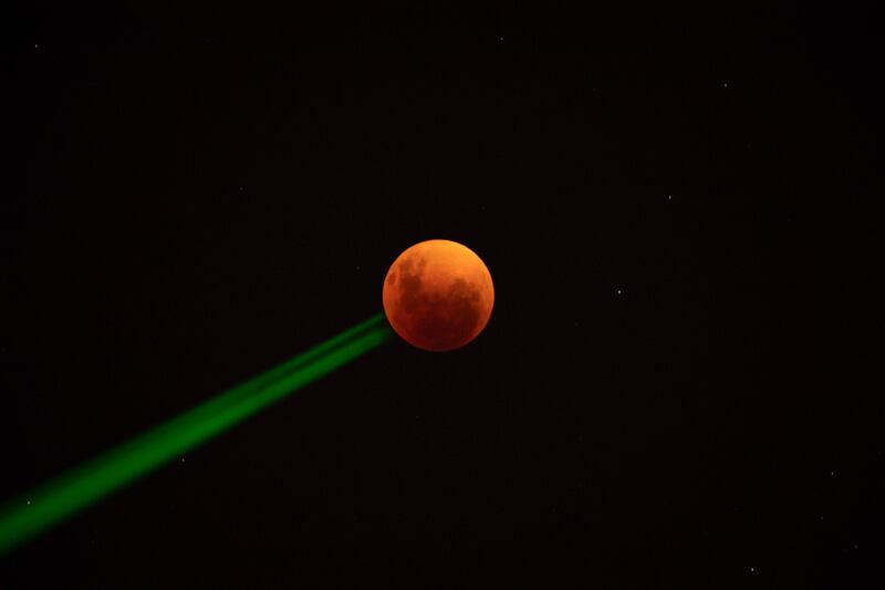 Blood moon in Santiago. AFP