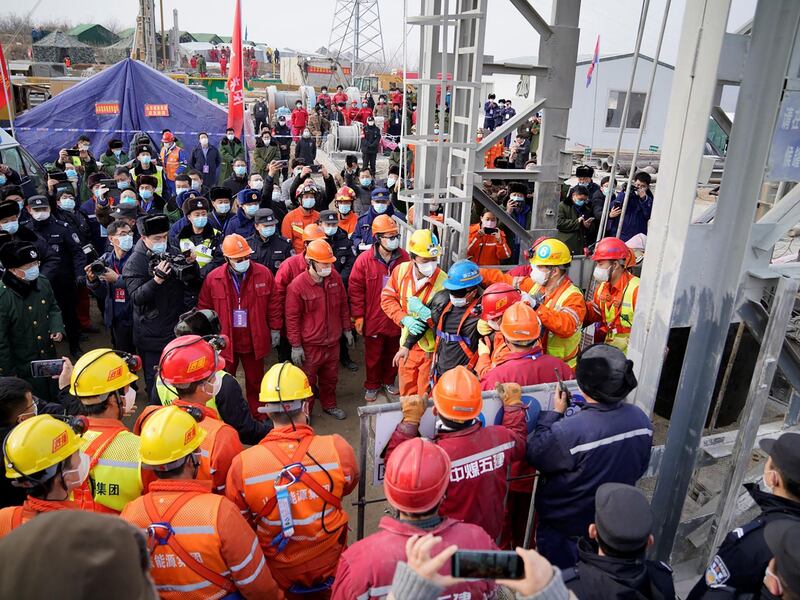 Twenty-two Chinese miners had been trapped for two weeks. AFP
