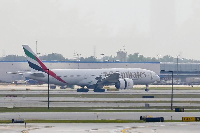 Sheikh Majid Al Mualla, the divisional senior vice president for commercial operations at Emirates, says the carrier views the Americas besides India and China as potential growth areas. Above, an Emirates aircraft arrives from Dubai at the O'Hare International Airport. Kamil Krzaczynski / EPA