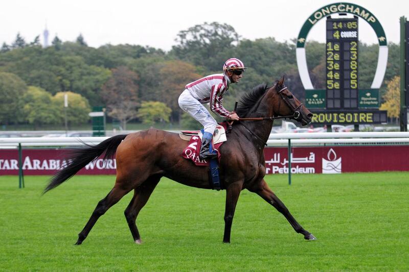 Olivier Peslier rode Cirrus Des Aigles to win the Prix Dollar race at Longchamp two weeks ago. Frank Sorge / Racingfotos.com