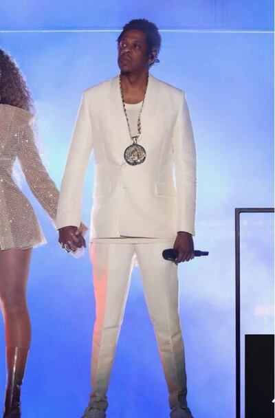 Jay Z wears Givenchy for On The Run II tour
