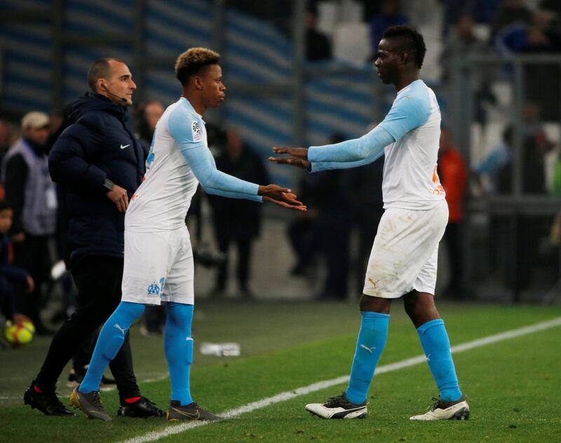 Marseille's Clinton N'Jie comes on as a substitute to replace Mario Balotelli against St Etienne. Reuters