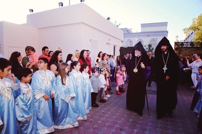 Catholicos Aram I opening the American community centre in Abu Dhabi. Courtsey: Motivate