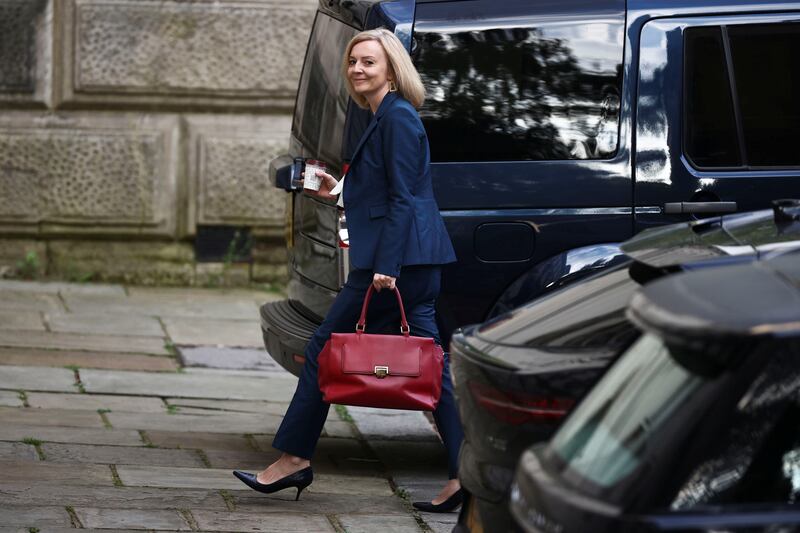 Newly appointed Foreign Secretary Liz Truss arrives at the Foreign, Commonwealth and Development Office on her first day at work. Reuters
