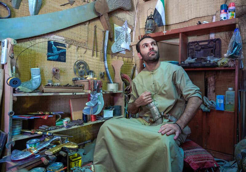 Younis Al Fallah, from Morocco, was taught by his father the craft of making daggers, or khanjar as they are known in the region, from the age of 10 