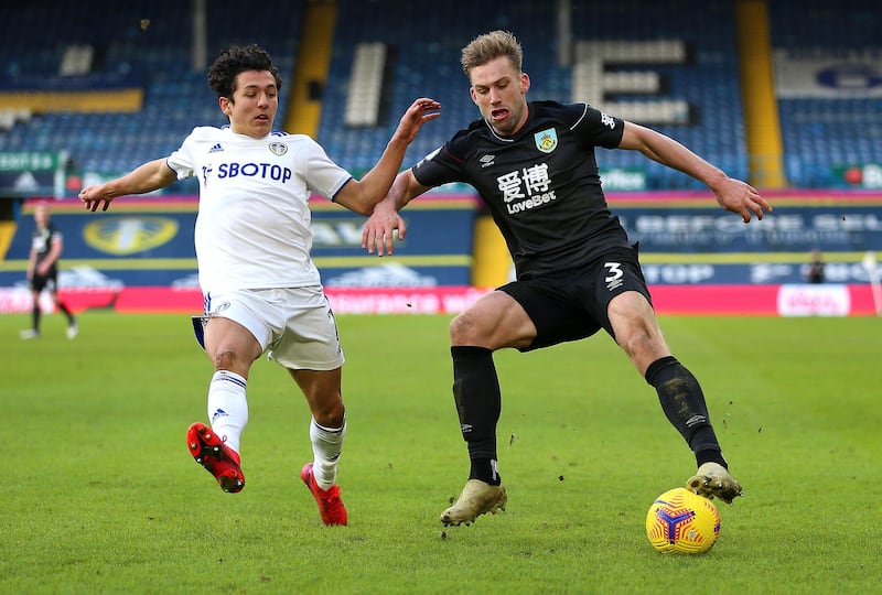 Charlie Taylor - 7: Left-back, who played more than 100 games for Leeds, tidied up well with crucial recovery tackle after Mee lost possession to Bamford. Skinned by Raphinha at start of second half. Getty