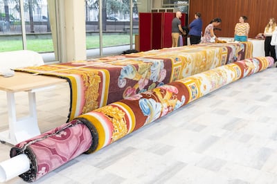 A 19th-century carpet in Notre Dame's collection is also among the items restored. Photo: Justine Rossignol