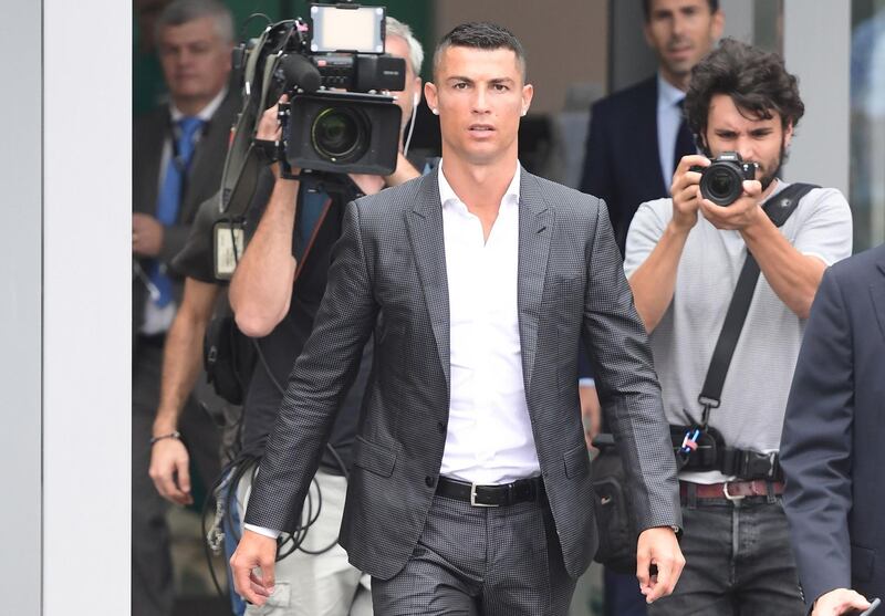 Ronaldo at the Juventus medical center at the Alliance stadium in Turin. AFP