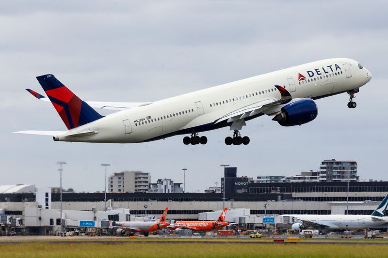 A Delta plane takes off in Australia. Authorities are investigating the latest incident with one of its planes in Atlanta, Georgia. Getty Images