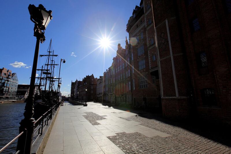 An empty street is seen in the usually crowded Main Town in Gdansk, during the spread of the coronavirus disease (COVID-19) in Poland. Reuters