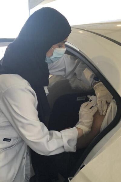 The drive-through vaccination initiative will allow people to be inoculated faster. Saudi Arabia's Ministry of Health