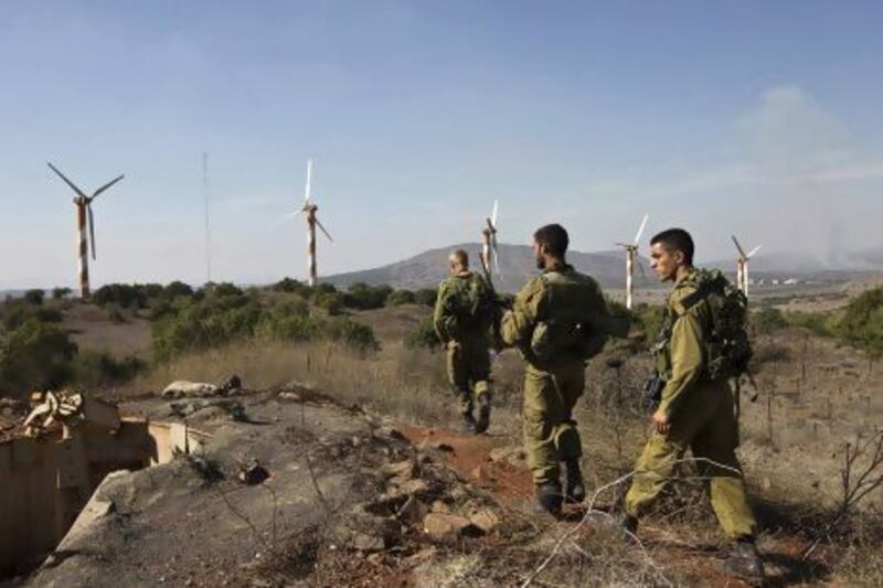 Israeli troops patrol the Golan Heights.