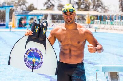 Sayed Baroky had previously set a Guinness World Record for the highest jump out of water wearing a monofin, but it was broken in November. Photo courtesy Sayed Baroky