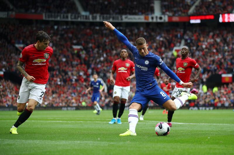 Ross Barkley looks to get a shot away for Chelsea. Getty