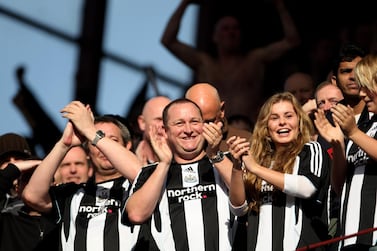 FILE PHOTO: BIRMINGHAM, UNITED KINGDOM - FEBRUARY 09: Mike Ashley, owner of Newcastle United, celebrates the first goal during the Barclays Premier League match between Aston Villa and Newcastle United at Villa Park on February 09, 2008 in Birmingham, England. (Photo by Phil Cole/Getty Images)