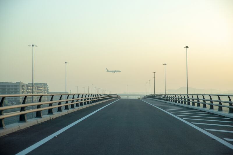 Hazy conditions along the E11 highway in Abu Dhabi. Victor Besa / The National