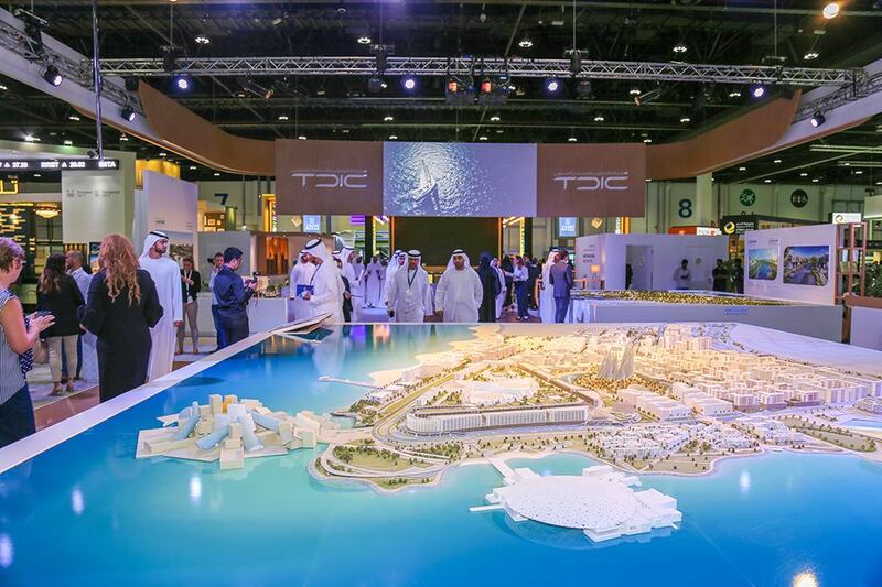 Tourism Development & Investment Company launched a premier selection of residential units across three projects on Saadiyat Island under a new flexible payment schedule. Above, the company's booth at Cityscape Abu Dhabi 2017. Courtesy TDIC