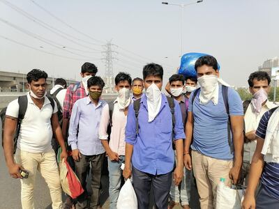 Krishna Shah has set off on a 1,000-kilometre-long foot journey with his 11 friends to his village in eastern state of Bihar. Taniya Dutta/ The National