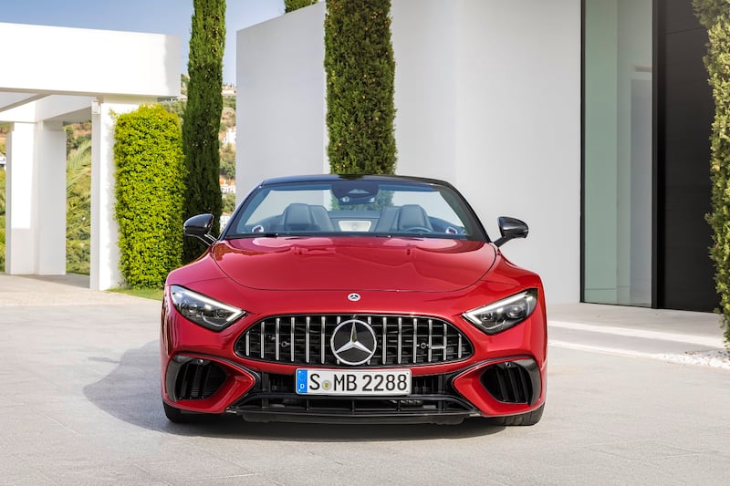 The SL is available in a bold red