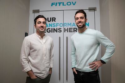 From left, Alvaro Zapata and Alberto Pardo, co-founders of Fitlov. Antonie Robertson / The National