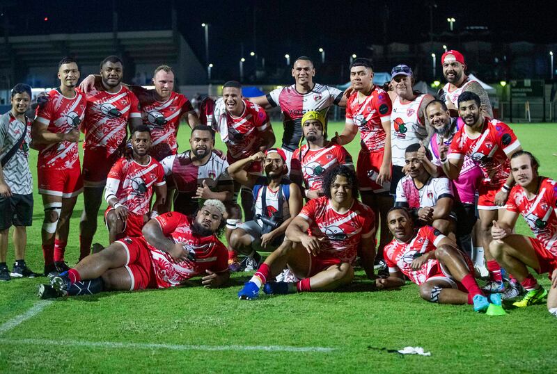 Dubai Tigers celebrate their win over Abu Dhabi Harlequins.