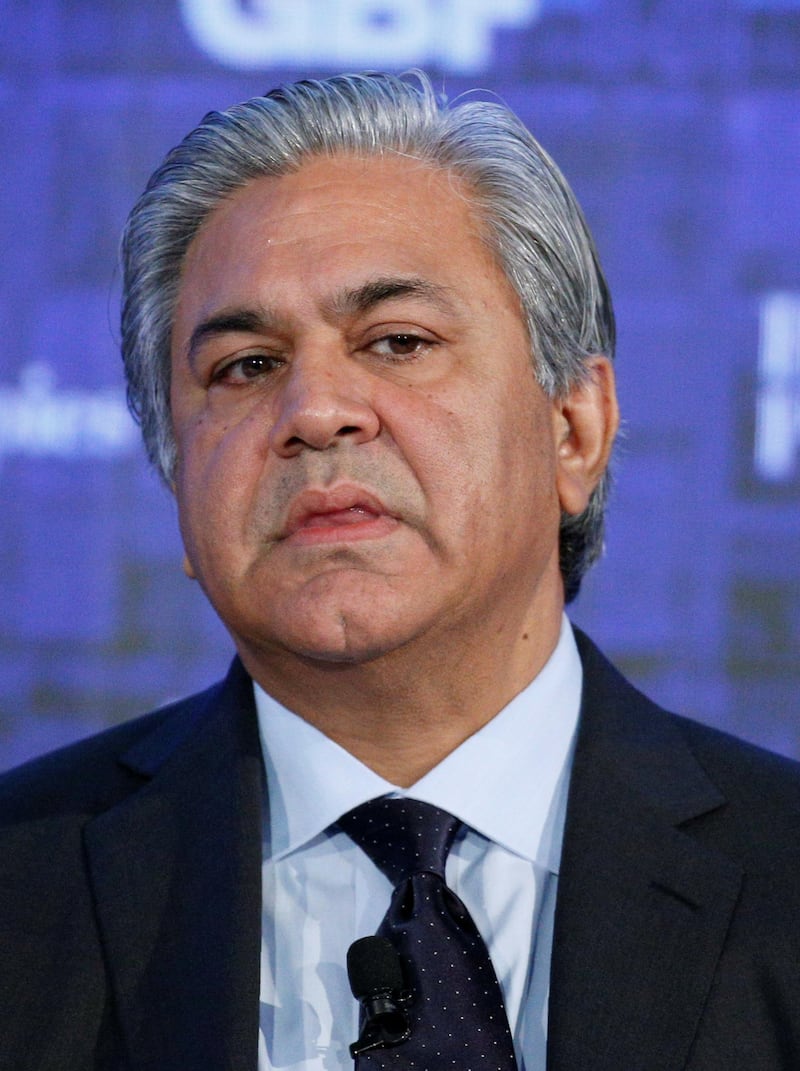 FILE PHOTO: Arif Naqvi, Founder and CEO, The Abraaj Group, speaks at the Bloomberg Global Business Forum in New York, U.S., September 20, 2017. REUTERS/Brendan McDermid/File Photo